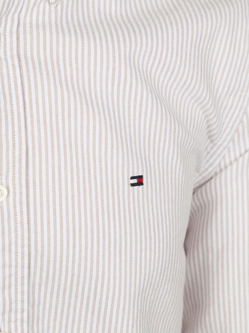 Tommy Hilfiger Oxford Hemd Streifen Beige - Größe M günstig online kaufen