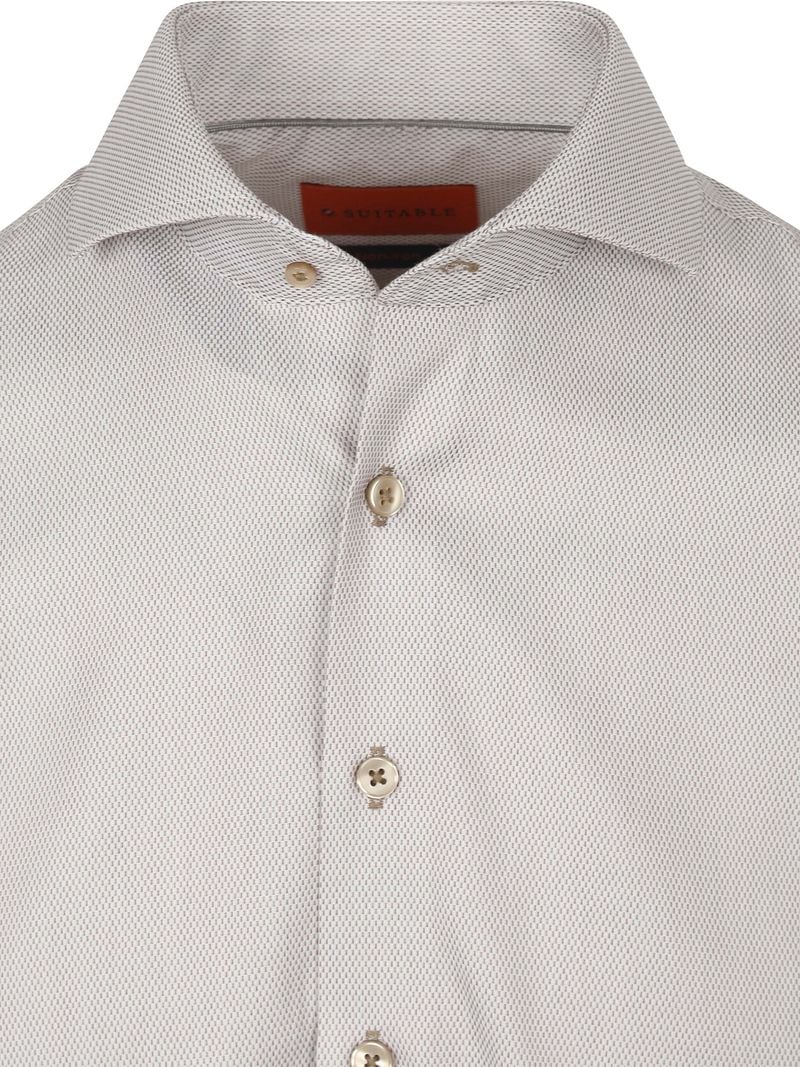 Suitable Hemd Jacquard Luxe Beige - Größe 42 günstig online kaufen