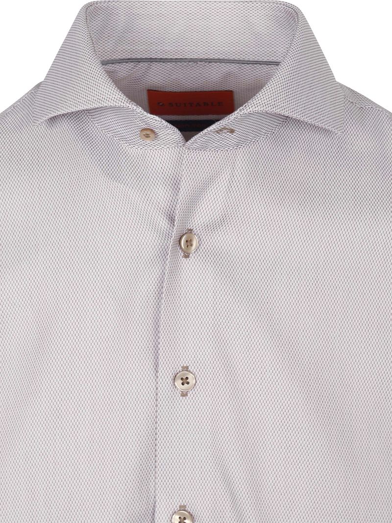 Suitable Hemd Jacquard Luxe Beige - Größe 42 günstig online kaufen