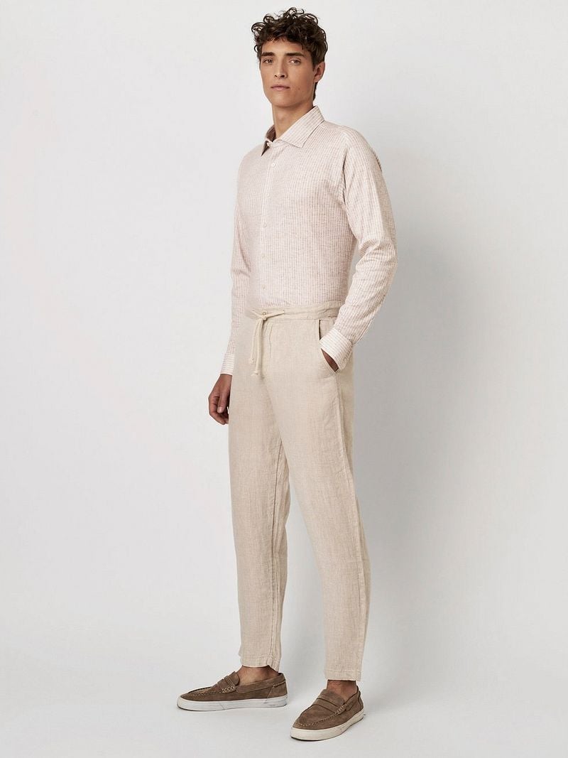 DESOTO Hemd Kent Monochrome Streifen Beige - Größe S günstig online kaufen