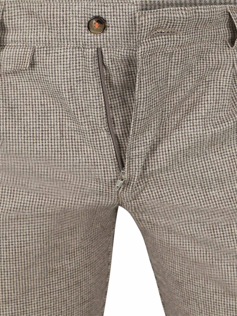 Suitable Chino Pico Pleat Flanel Druck Beige - Größe 54 günstig online kaufen