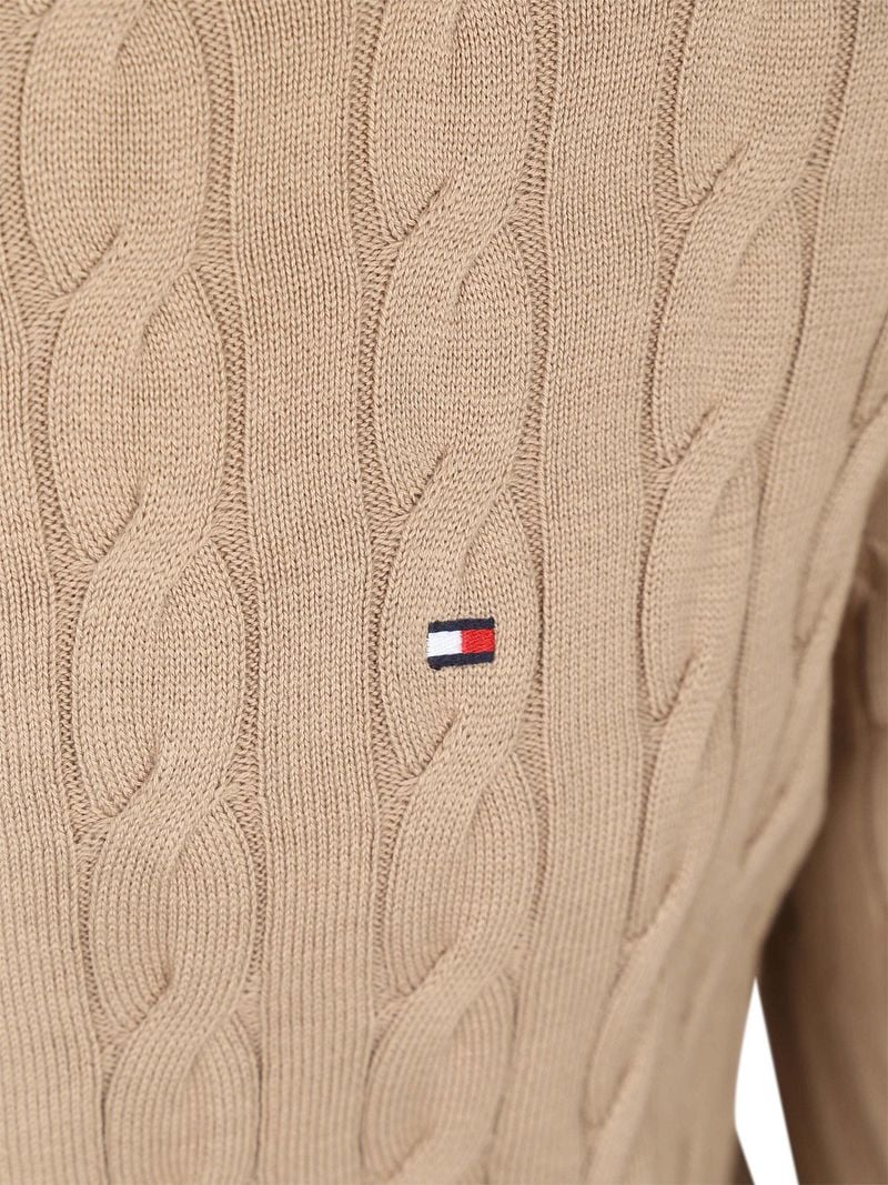 Tommy Hilfiger Strickjacke Zip Cable Beige - Größe XXL günstig online kaufen