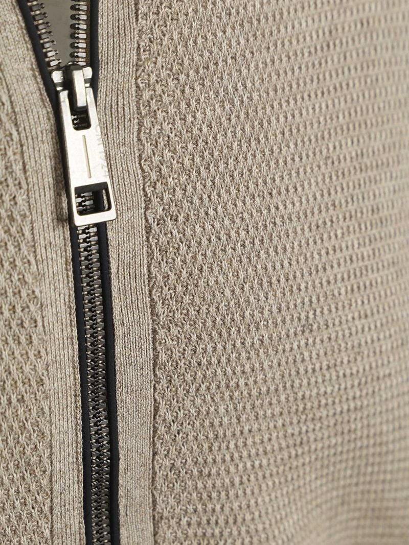 Casa Moda Strickjacke Zip Structure Beige - Größe XXL günstig online kaufen