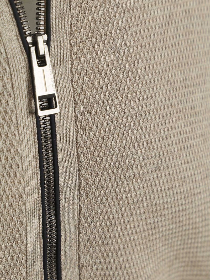 Casa Moda Strickjacke Zip Structure Beige - Größe 3XL günstig online kaufen