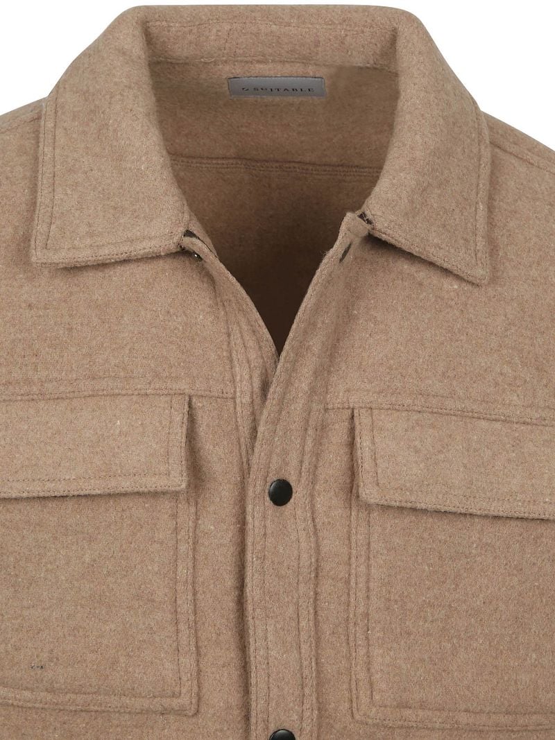 Suitable Overshirt Wool Blend Beige - Größe M günstig online kaufen