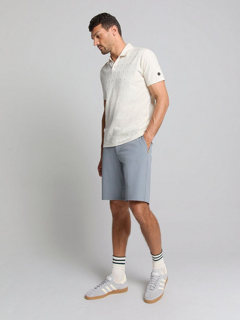 No Excess Poloshirt Terry Jacquard Ecru
