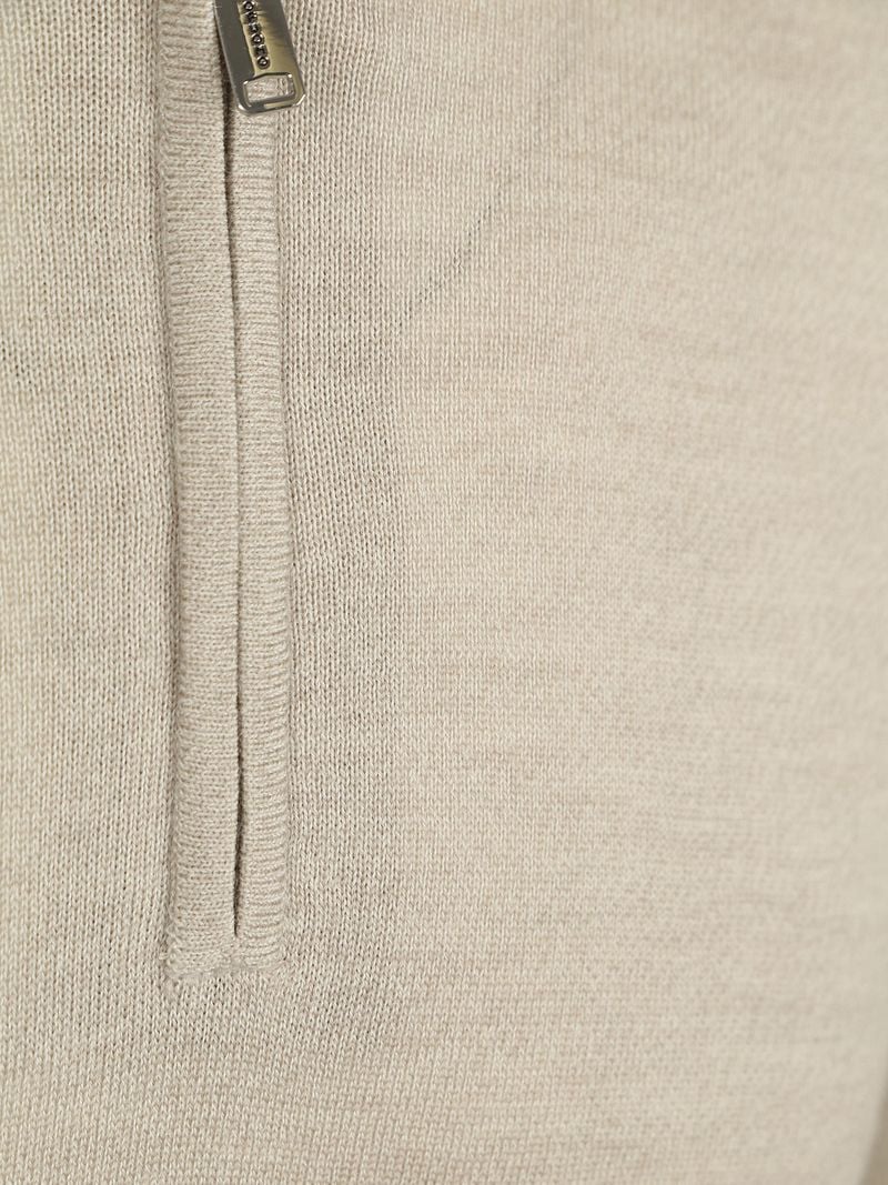 Profuomo Half Zip Pullover Merinowolle Beige - Größe L günstig online kaufen