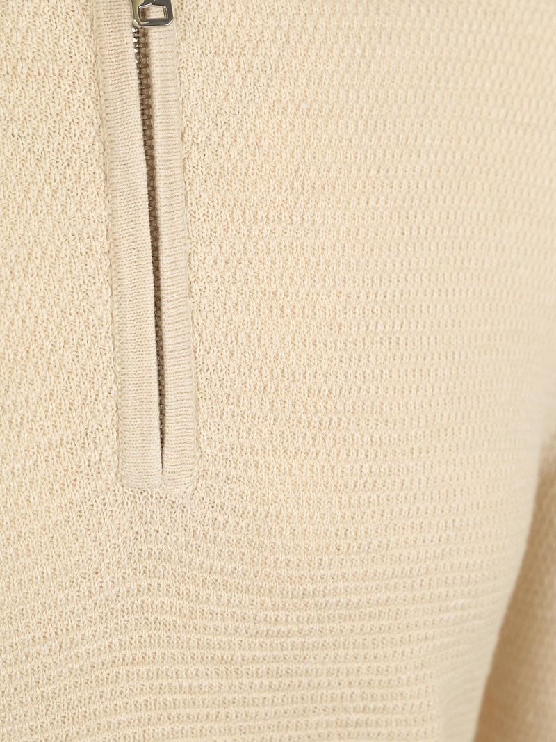 Profuomo Half Zip Pullover Structure Beige - Größe M günstig online kaufen