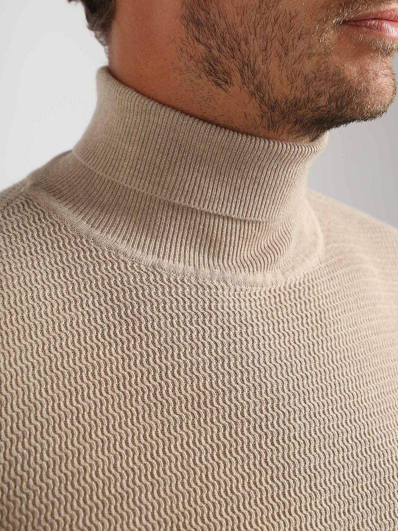 Suitable Rollkragenpullover Structure Melange Sand - Größe XXL günstig online kaufen