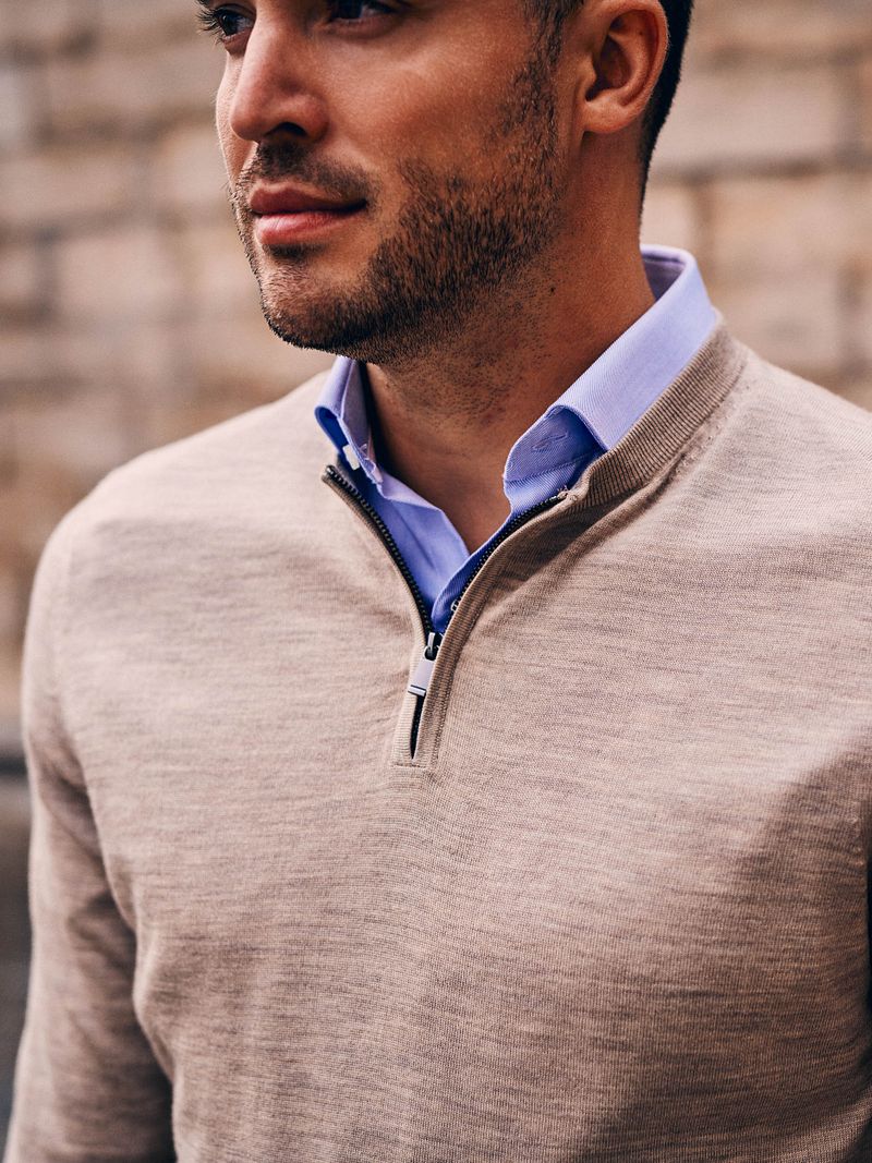 Suitable Crew Zip Merino Sand - Größe M günstig online kaufen