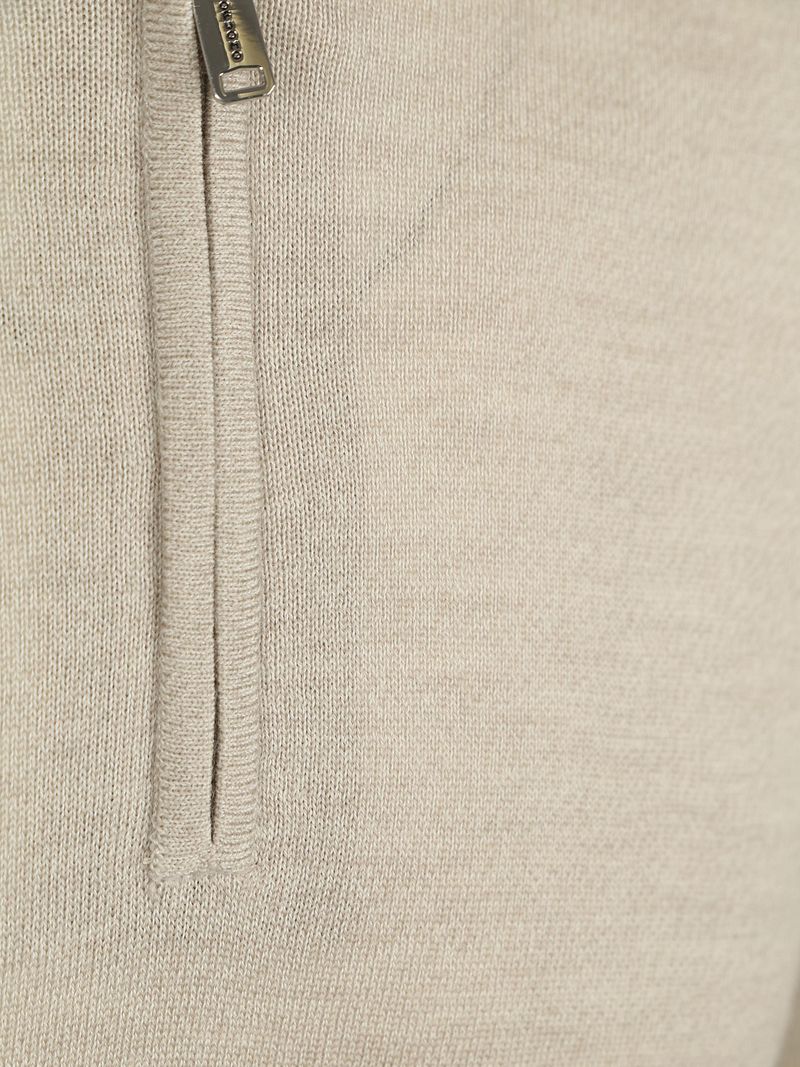 Profuomo Half Zip Pullover Merinowol Beige