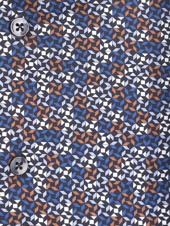 Ledub Hemd Musterdruck Dunkelblau - Größe 41 günstig online kaufen