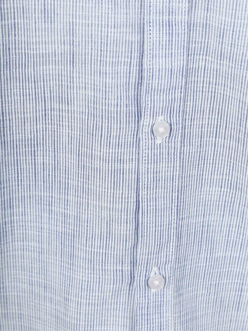 Suitable Hemd Cotton Slub Streifen Blau - Größe L günstig online kaufen