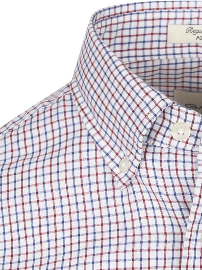 Gant Casual Hemd Poplin Blau Rot kariert  - Größe XXL günstig online kaufen