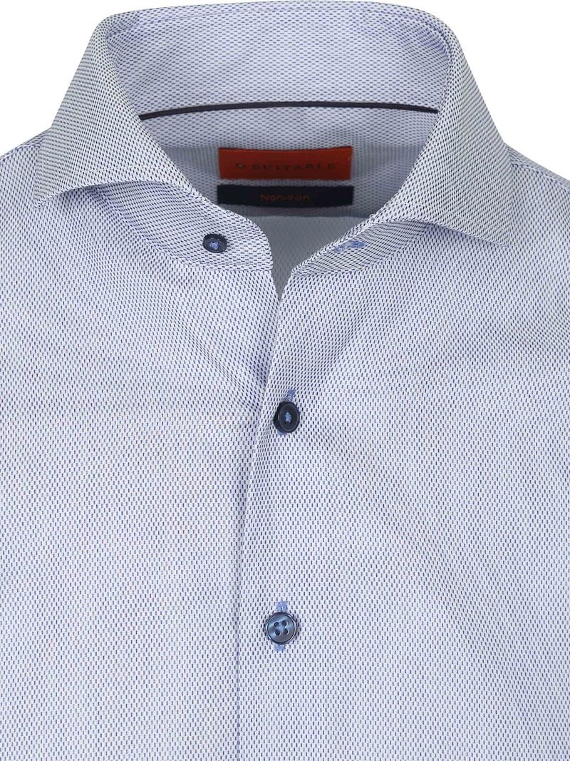 Suitable Hemd Jacquard Luxe Blau - Größe 41 günstig online kaufen