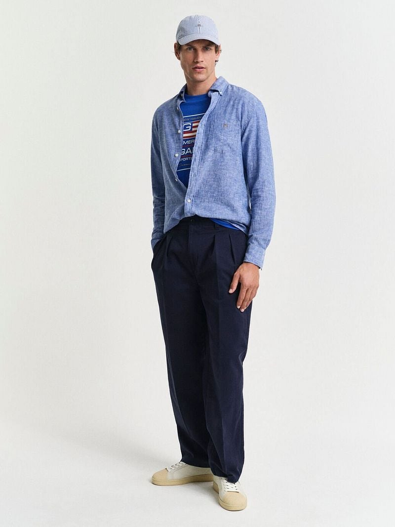Gant Hemd Leinen Blau  - Größe XL günstig online kaufen