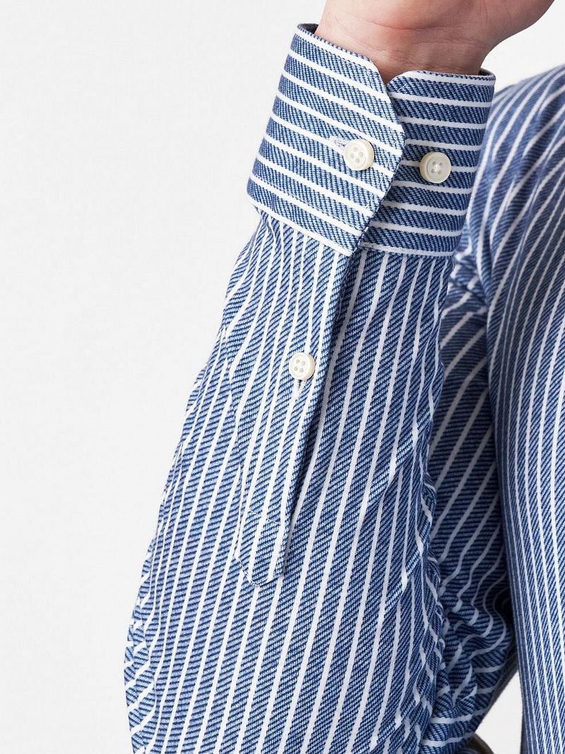 DESOTO Hemd Twill Stripe Blau - Größe L günstig online kaufen