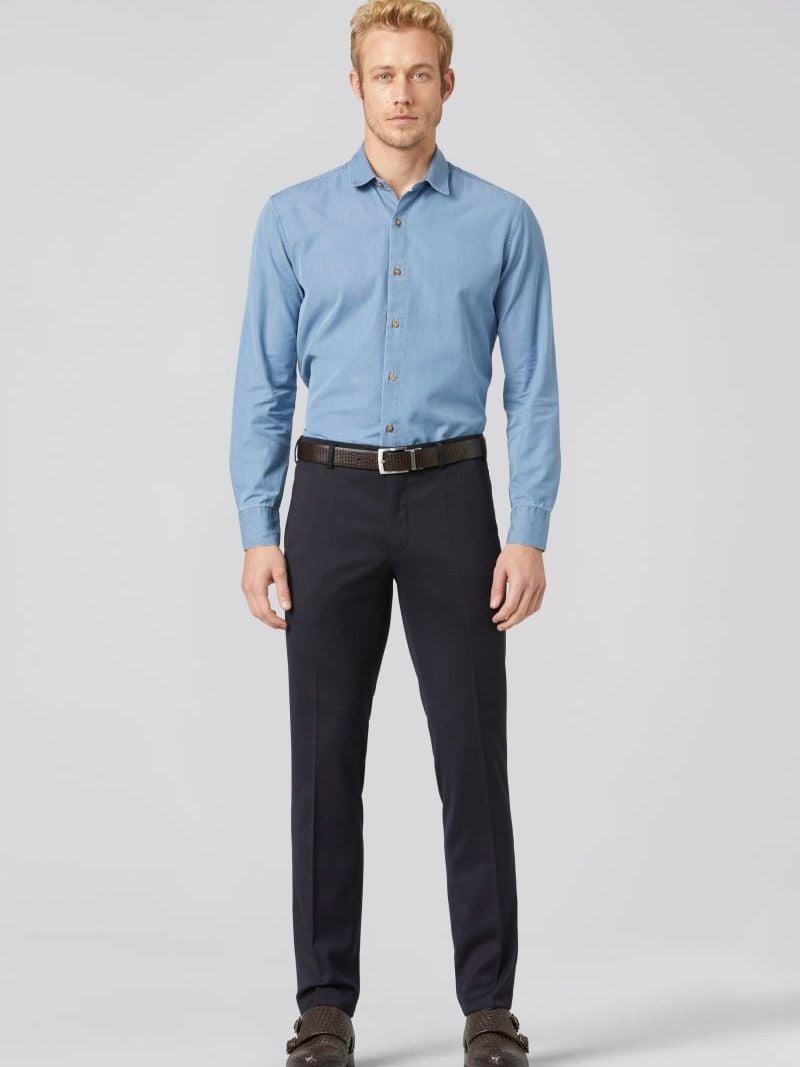 Meyer Chino Bonn Wool Blend Navy - Größe 48 günstig online kaufen