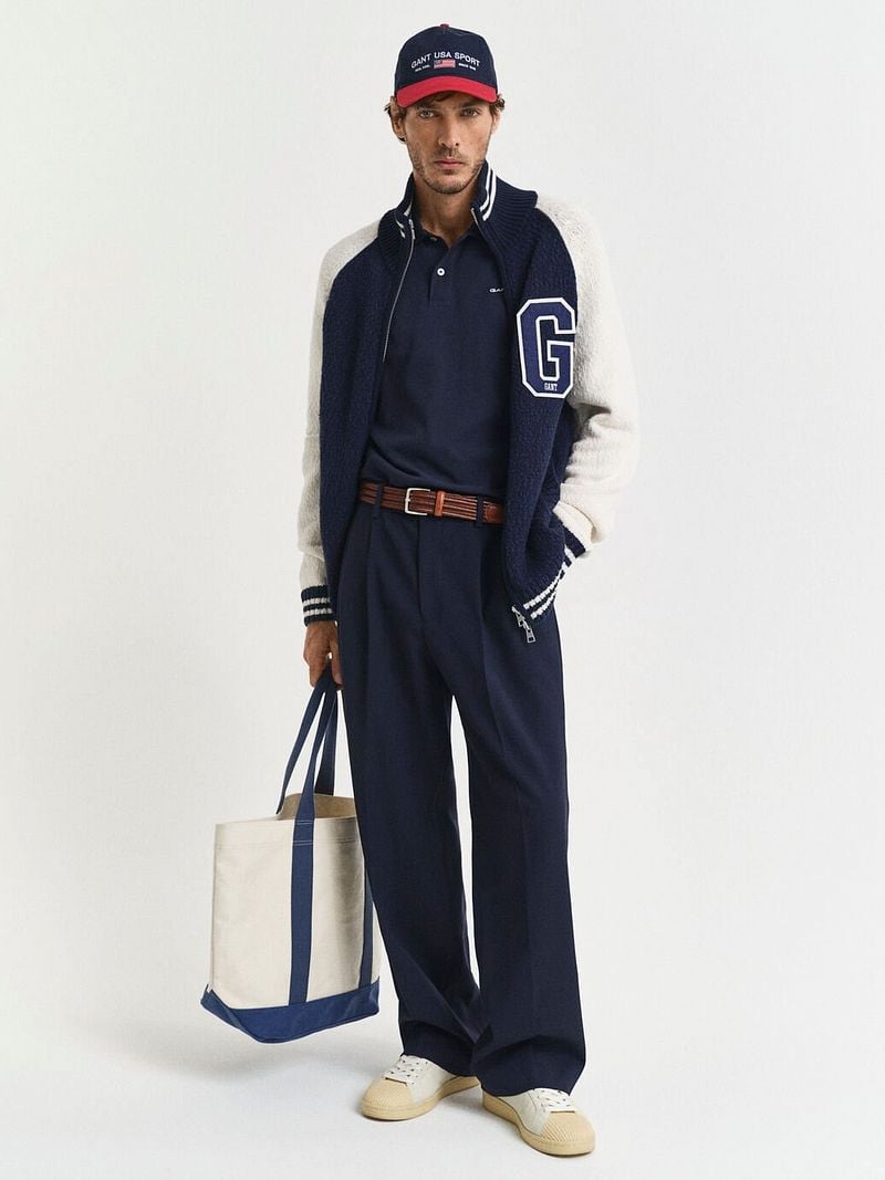 Gant Tipping Piqué Poloshirt Navy - Größe XL günstig online kaufen