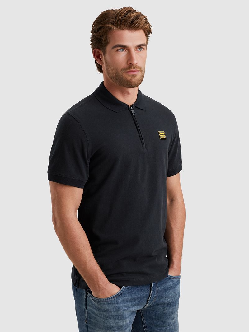 PME Legend Half-Zip Poloshirt Piqué Interlock Navy - Größe M günstig online kaufen