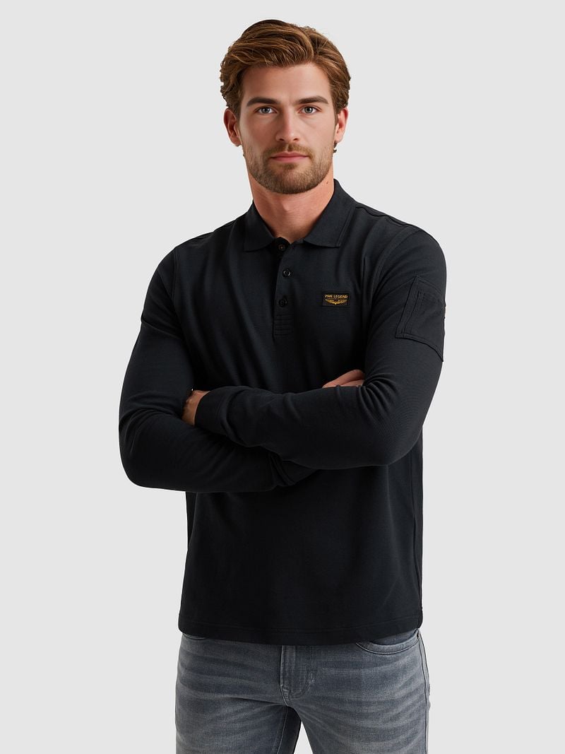 PME Legend American Classic Longsleeve Poloshirt Navy - Größe XL günstig online kaufen