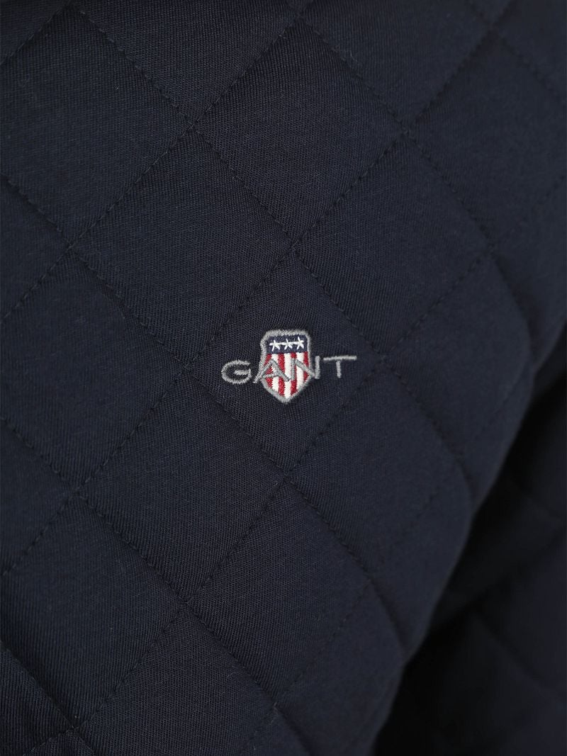 Gant Quilted Mocker Pullover Navy - Größe M günstig online kaufen