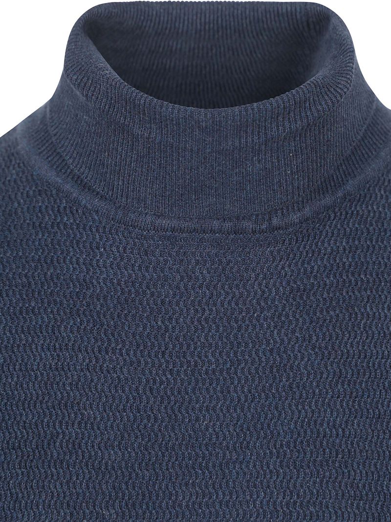 Suitable Rollkragenpullover Structure Melange Navy - Größe S günstig online kaufen