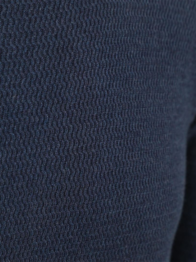 Suitable Rollkragenpullover Structure Melange Navy - Größe M günstig online kaufen
