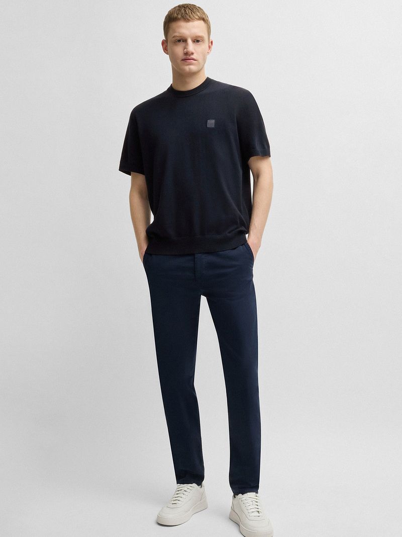 BOSS Knitted T-shirt Kanache Navy - Größe L günstig online kaufen