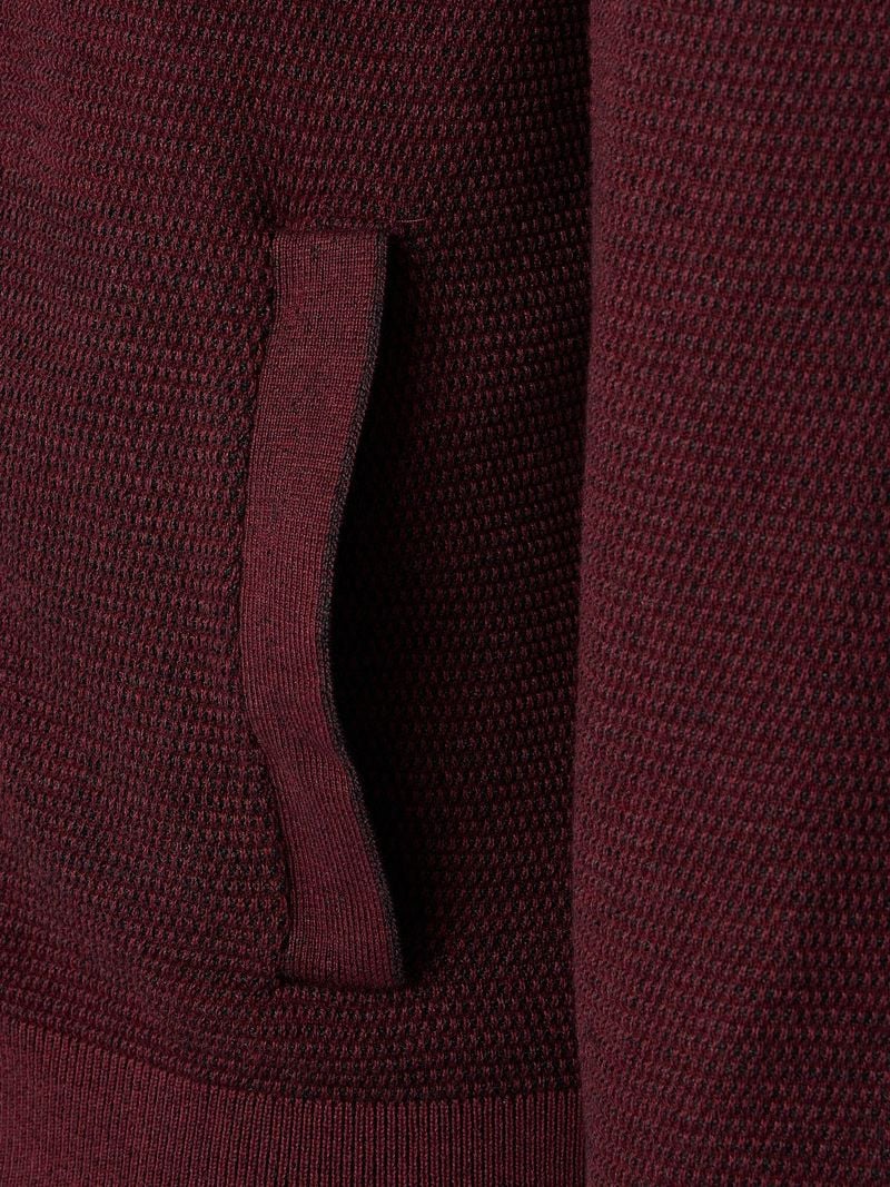 Casa Moda Strickjacke Zip Structure Bordeaux - Größe 5XL günstig online kaufen