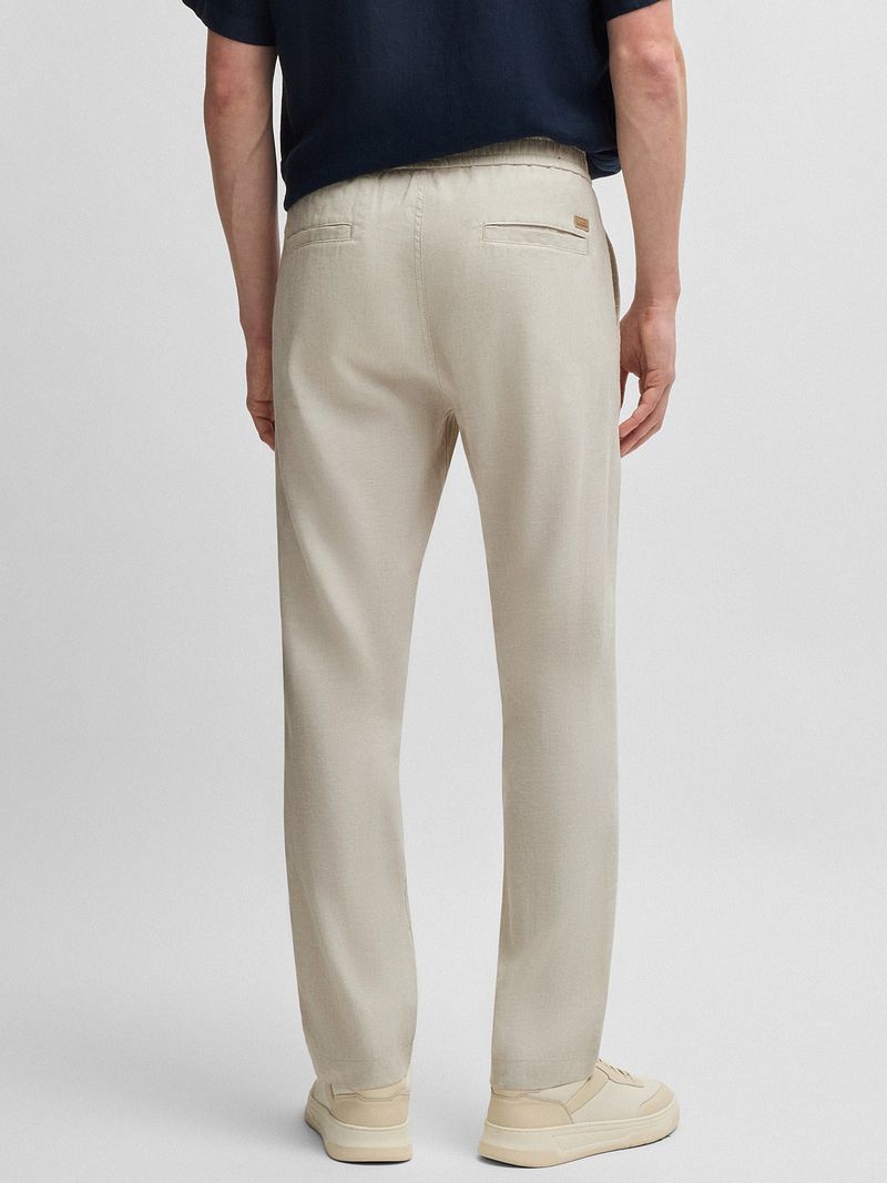 Boss Chino Sanderson Linnen Blend Ecru
