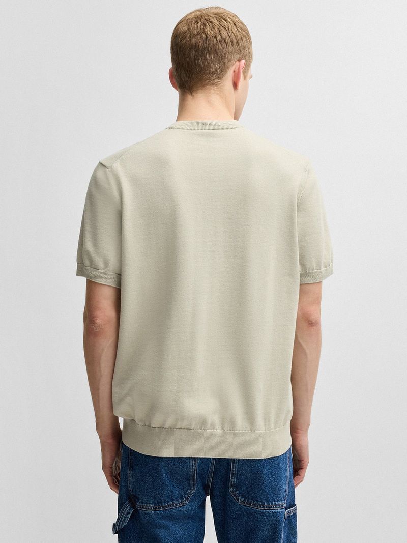 Boss Knitted T-shirt Kanache Ecru