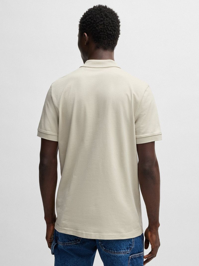 Boss Passerzip Half Zip Polo Ecru