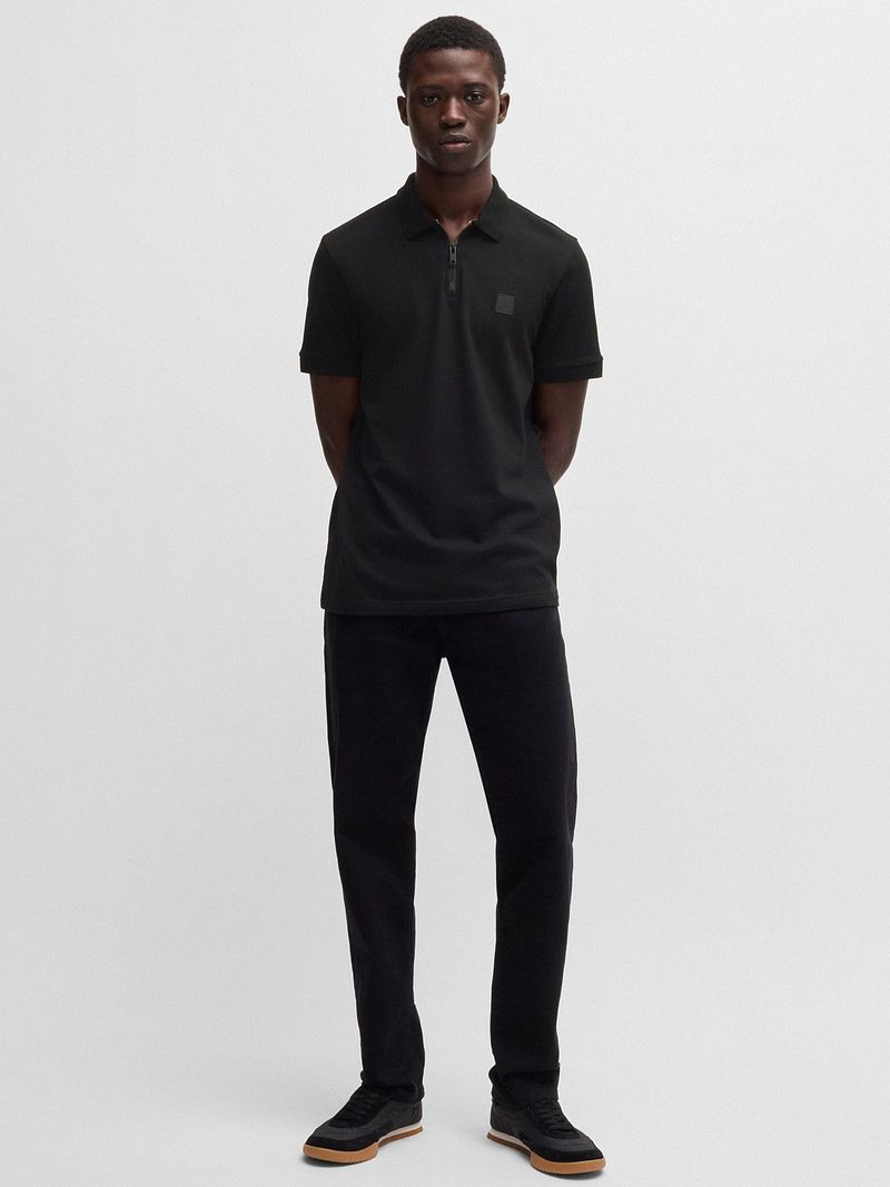 Boss Passerzip Half Zip Polo Zwart