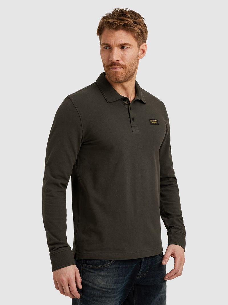 PME Legend American Classic Longsleeve Poloshirt Beluga - Größe M günstig online kaufen
