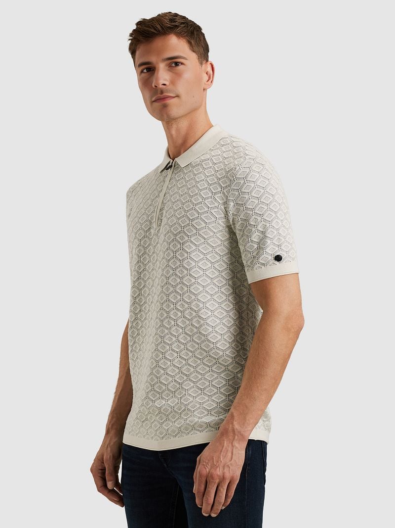 Cast Iron Half-Zip Polo Structure Ecru