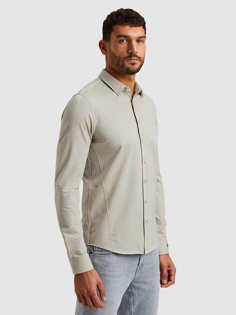 Cast Iron Overhemd Twill Jersey Greige