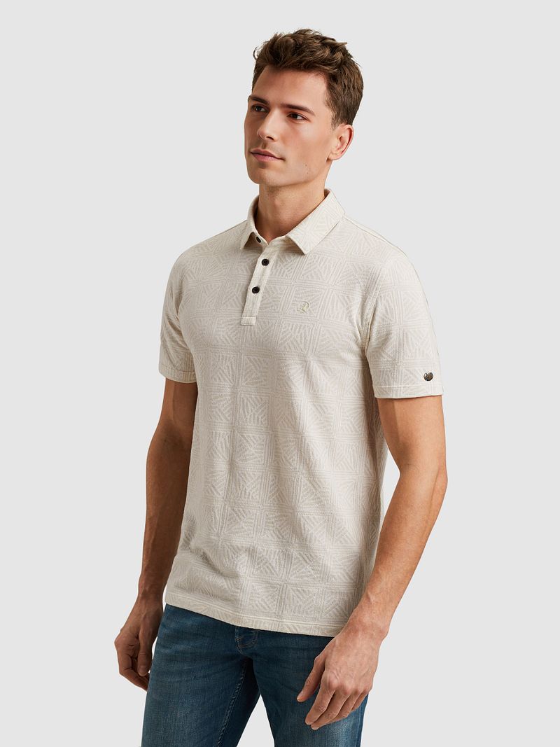 Cast Iron Polo Jacquard Print Ecru