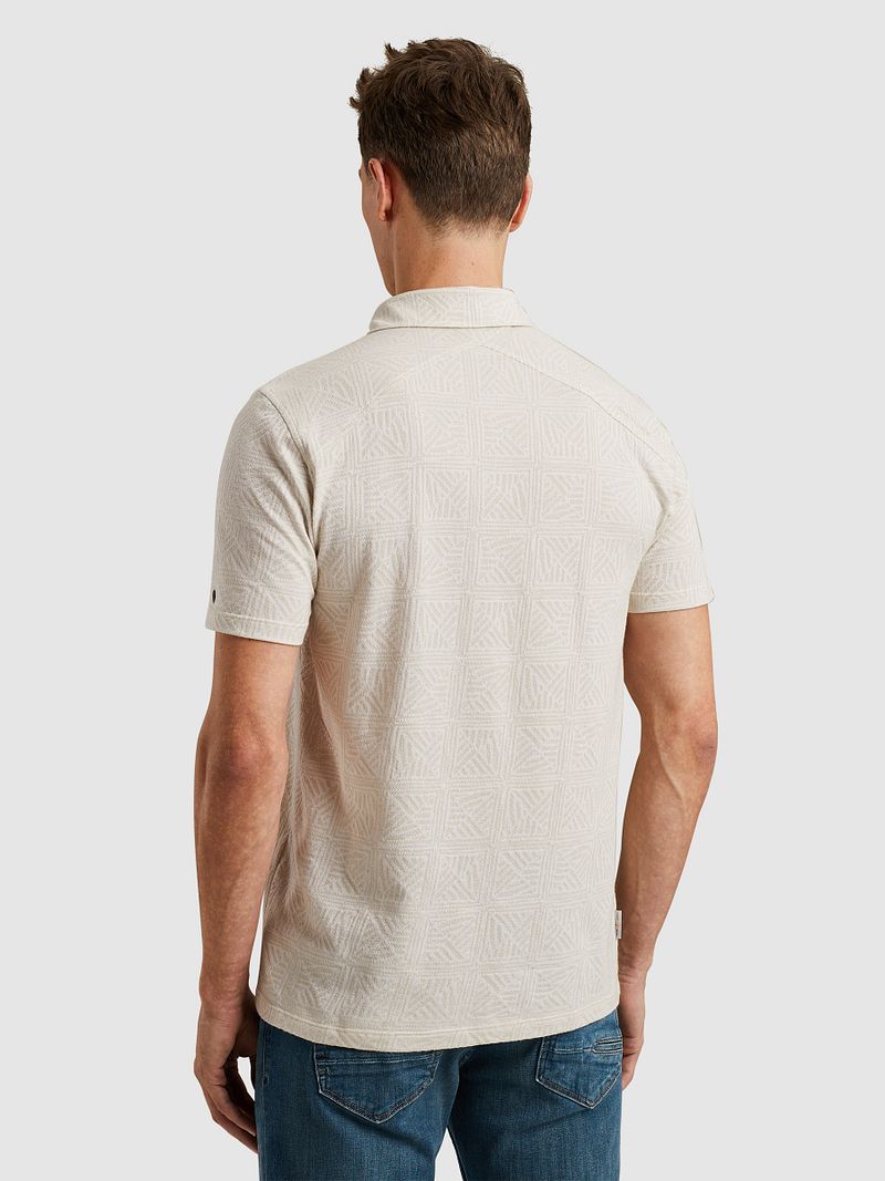 Cast Iron Polo Jacquard Print Ecru
