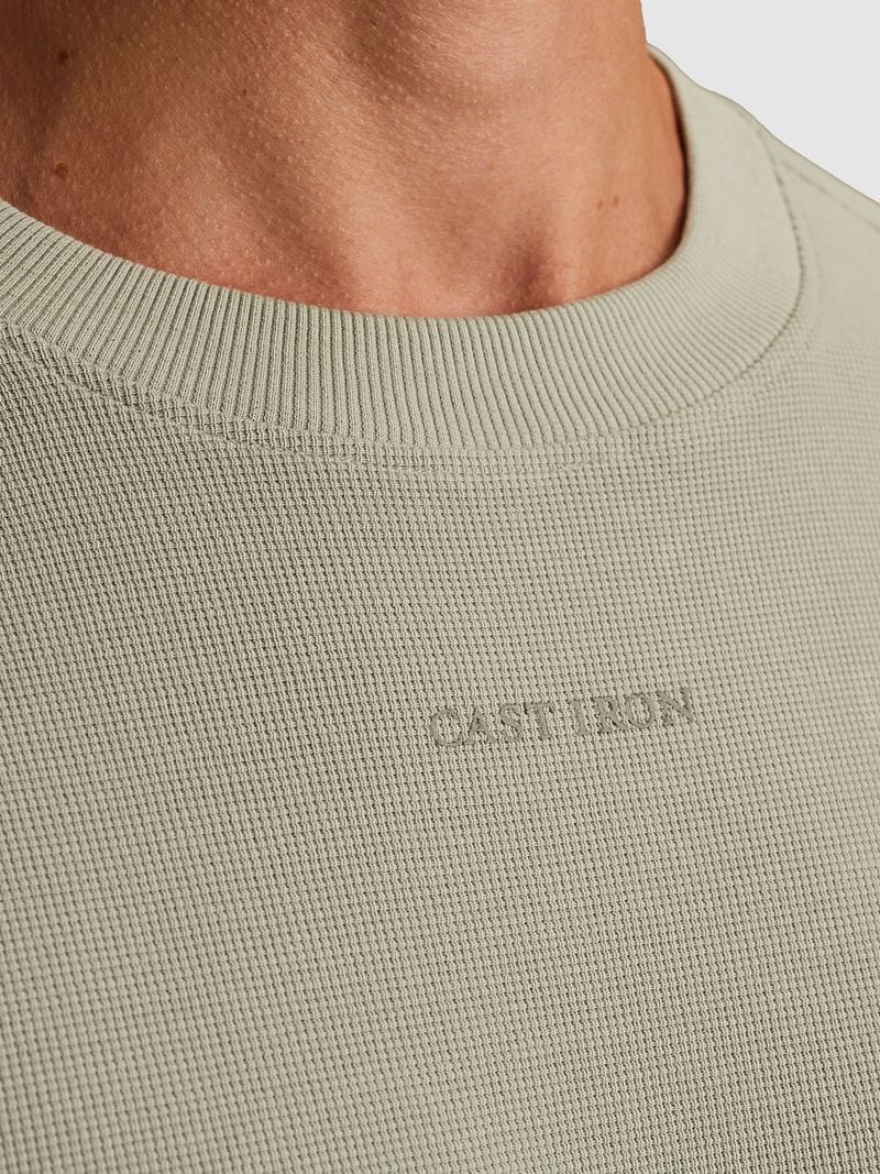 Cast Iron Longsleeve T-shirt Waffle Lichtgroen