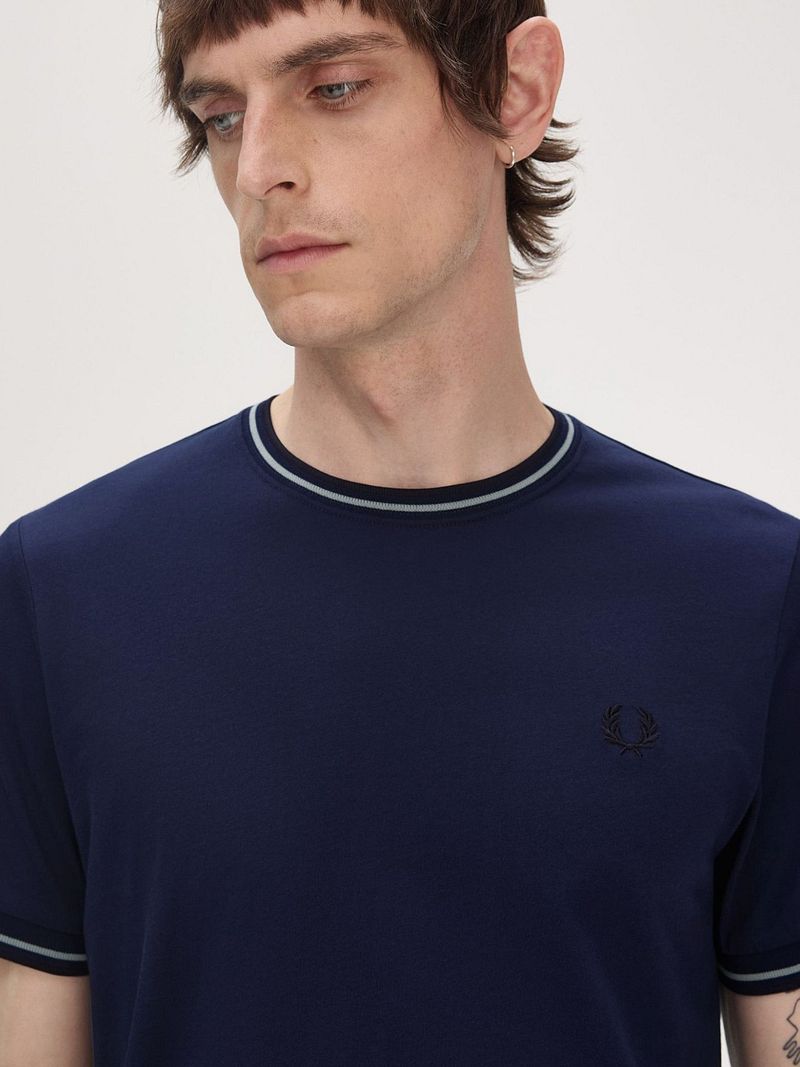 Fred Perry M1588 Twin Tipped T-shirt Navy