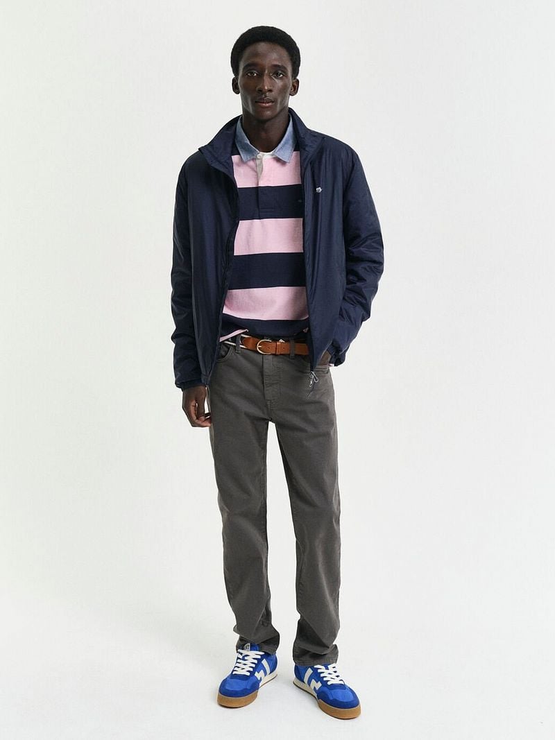 Gant Heavy Rugger Shield Polo Streep Navy Roze