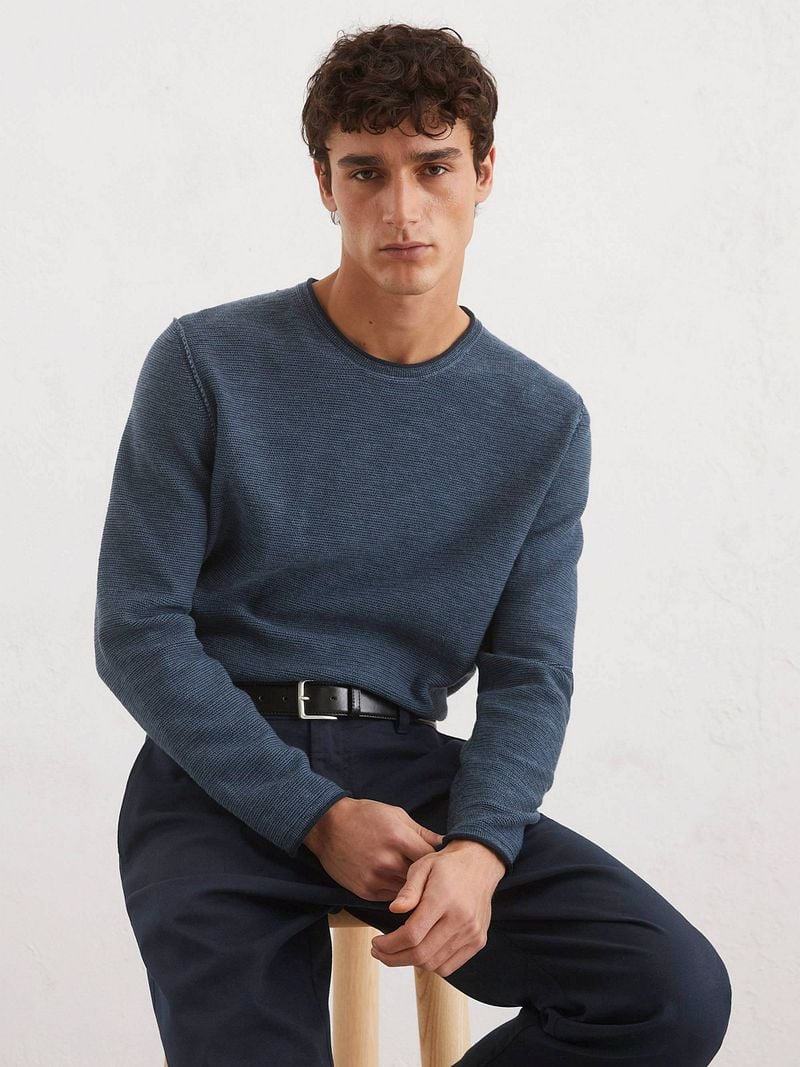 Marc O'Polo Pullover Crewneck Cotton Linen Dark Blue