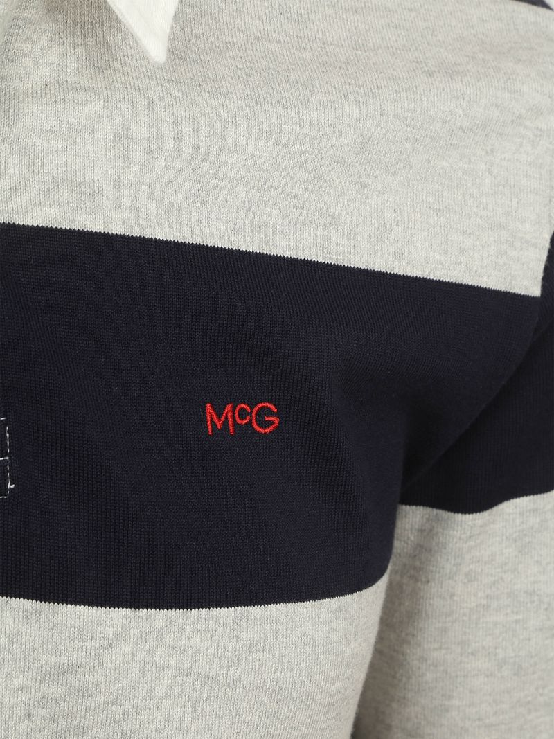 McGregor Rugbyshirt Streifen Navy Grau - Größe 3XL günstig online kaufen