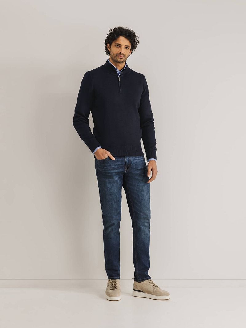 State Of Art Half Zip Pullover Wool Blend Navy - Größe M günstig online kaufen