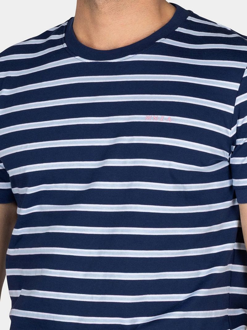 NZA T-shirt Noel Stripes Light Navy - Größe L günstig online kaufen