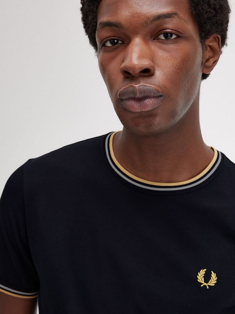 Fred Perry M1588 Twin Tipped T Shirt marine - Größe S günstig online kaufen