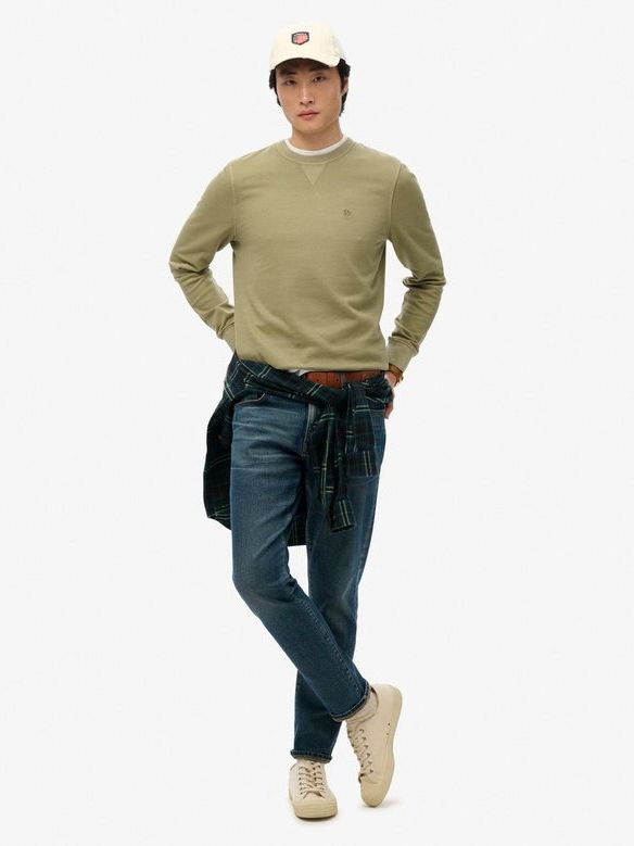 Superdry Sweater Classic Essential Olivgrün - Größe 3XL günstig online kaufen