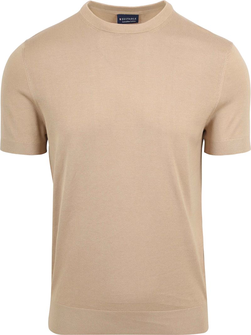 Suitable Knitted T-shirt Beige - Größe XL günstig online kaufen