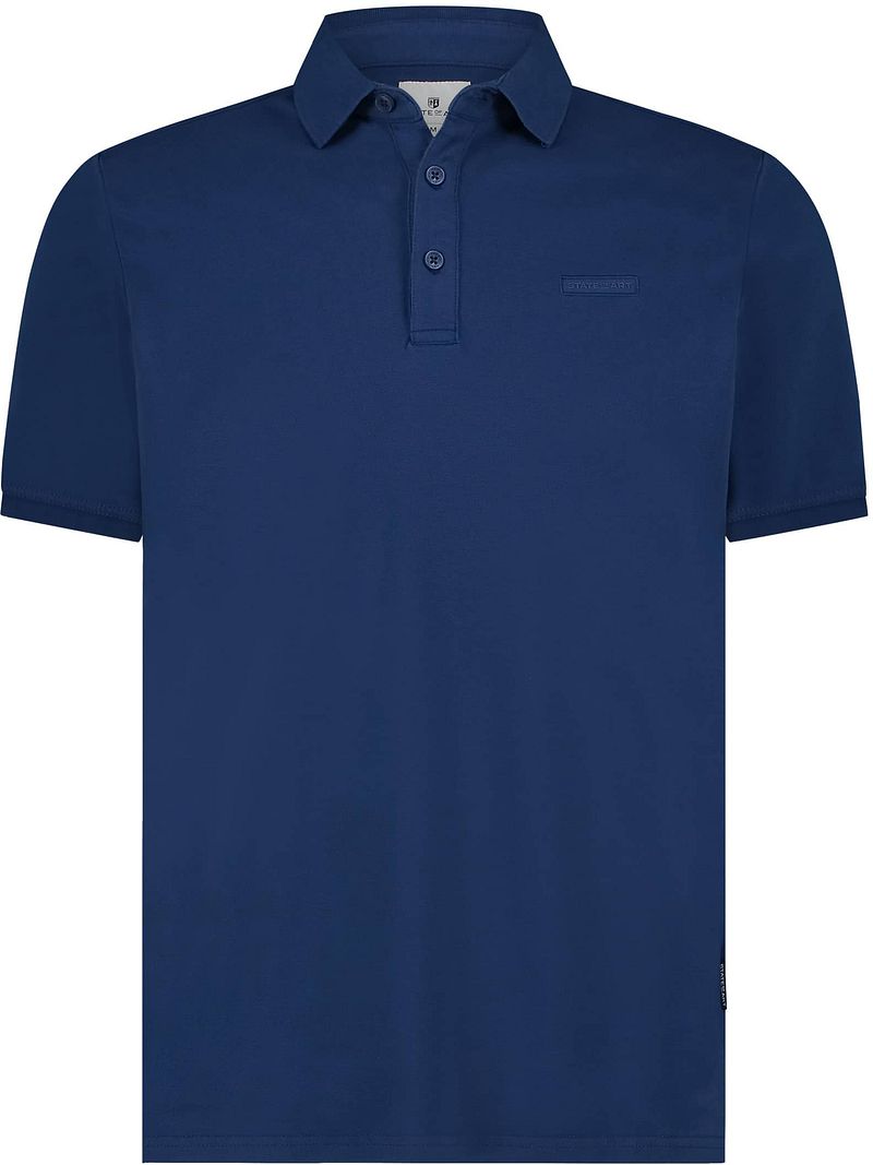 State of Art Donkerblauw Poloshirt Korte Mouw Blue Heren